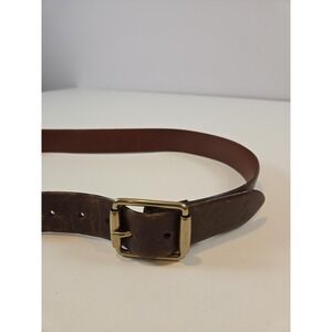 Polo Ralph Lauren Belt Mens 38 Brown Italian Leather Brass Buckle Pony Logo